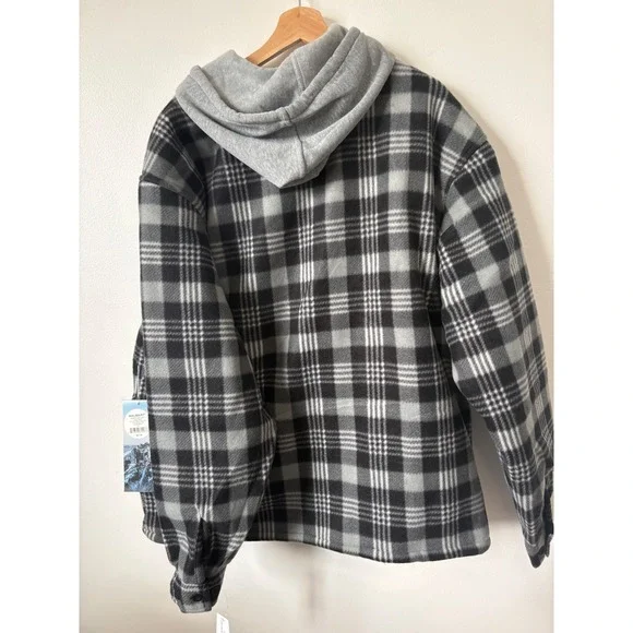 New Iceburg Outerwear Flannel Fleece Zip-Up Jacket – Gray – Men's XL - Picture 5 of 5